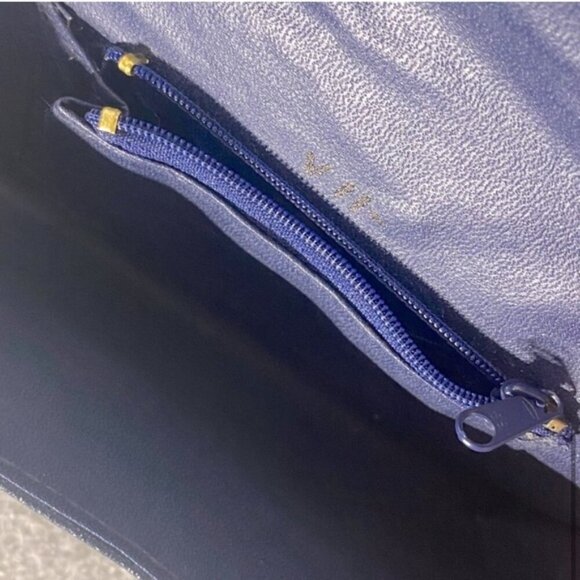 Vintage Navy Blue Cross Body Bag Shoulder Bag Clutch Purse - Picture 10 of 12